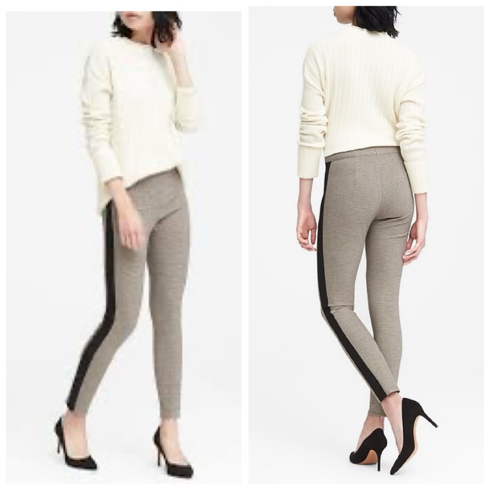 Banana Republic Devon Plaid Tuxedo Stripe Ankle Pants